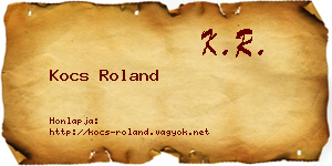 Kocs Roland névjegykártya